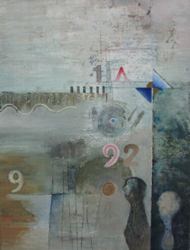 Malerei mit dem Titel "Aufbruch Richtung 9…" von Reiner Makarowski, Original-Kunstwerk, Öl