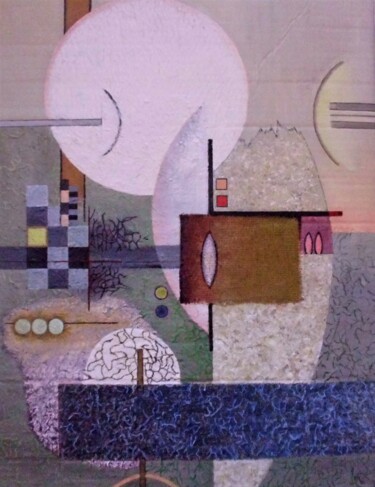 Collages titled "Collage01" by Reiner Makarowski, Original Artwork, Collages Mounted on Wood Panel