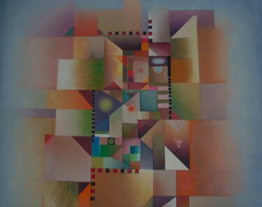 Malerei mit dem Titel "Zentrale Verdichtung" von Reiner Makarowski, Original-Kunstwerk, Öl