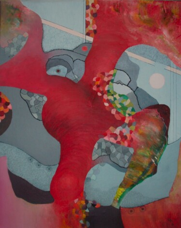 Картина под названием "Organische Phantasi…" - Reiner Makarowski, Подлинное произведение искусства, Масло