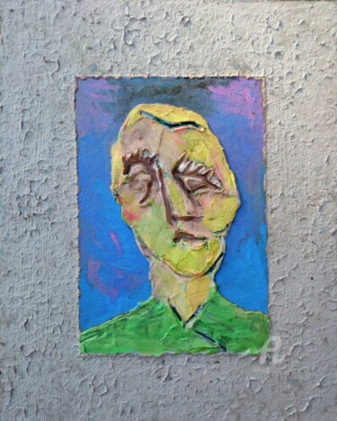 Malerei mit dem Titel "Missmutiger Mensch" von Reiner Poser, Original-Kunstwerk, Acryl