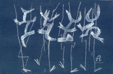 Dessin intitulée "Tanzende" par Reiner Poser, Œuvre d'art originale, Marqueur