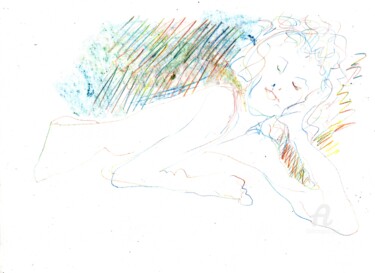 "Sleeping Beauty" başlıklı Resim Reiner Poser tarafından, Orijinal sanat, Jel kalem