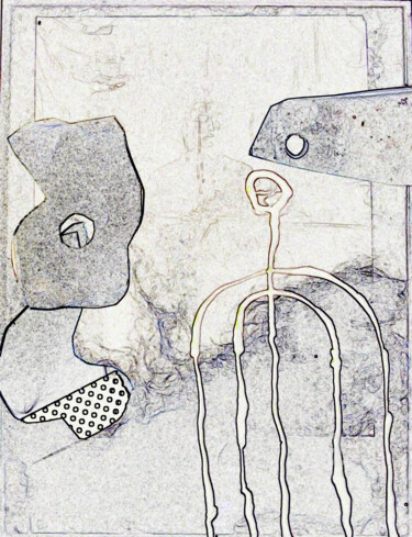 Grafika cyfrowa / sztuka generowana cyfrowo zatytułowany „ich zieh vom Leder” autorstwa Reiner Poser, Oryginalna praca, 2D p…