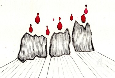Disegno intitolato "Bowlingcrew" da Reiner Poser, Opera d'arte originale, Carbone