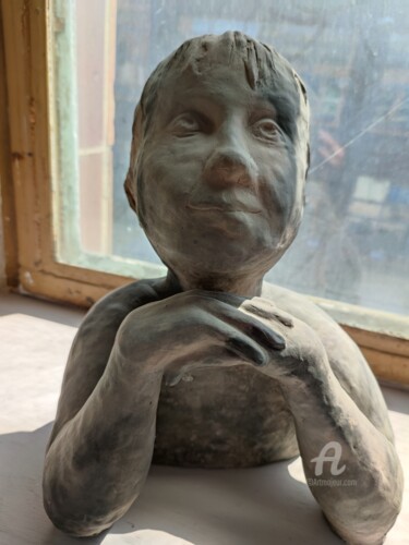 雕塑 标题为“Der Mondgucker” 由Reiner Poser, 原创艺术品, 粘土