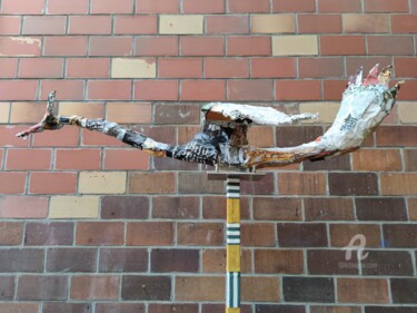 Sculpture intitulée "Avatar Bird" par Reiner Poser, Œuvre d'art originale, Fil de fer