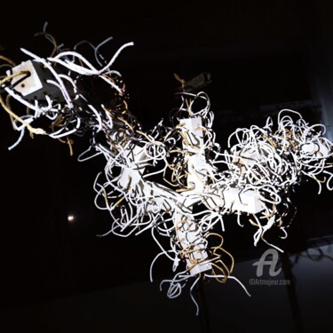 Sculpture intitulée "Nightflight" par Reiner Poser, Œuvre d'art originale, Bois