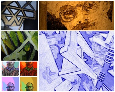 Цифровое искусство под названием "Me and my works" - Reiner Poser, Подлинное произведение искусства, 2D Цифровая Работа