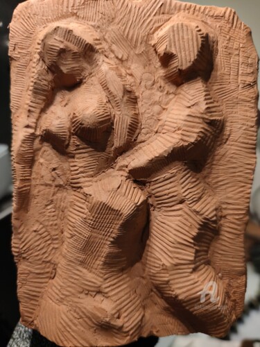 Sculpture titled "Das Paar" by Reiner Poser, Original Artwork, Clay