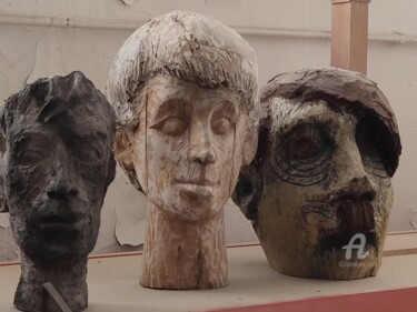 Escultura intitulada "Vladimir Adolfovich…" por Reiner Poser, Obras de arte originais, Madeira