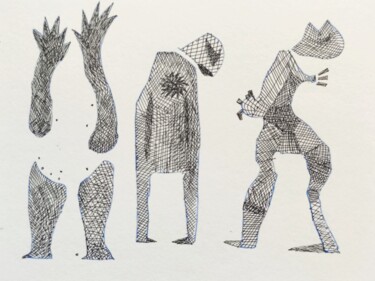 Desenho intitulada "Help us" por Reiner Poser, Obras de arte originais, Tinta
