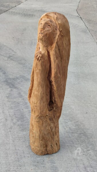 Skulptur mit dem Titel "Schmerz und Trauer" von Reiner Poser, Original-Kunstwerk, Holz