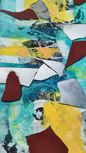 Collages titulada "Mirror II" por Reiner Poser, Obra de arte original, Collages