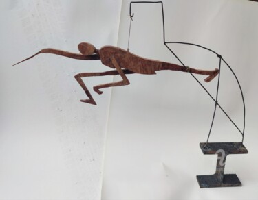 Скульптура под названием "The Epeefencer" - Reiner Poser, Подлинное произведение искусства, Дерево