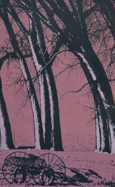 Desenho intitulada "L'hiver" por Reinhard Häussler, Obras de arte originais, Tinta