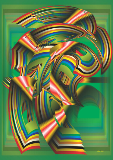 Arte digital titulada "40509062023 VERDE" por Reinhard Heydrich Allan De Souza Santos, Obra de arte original, Pintura Digital