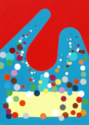 Painting titled "2021-009- "LUFTBLAS…" by Reinhard Schiweck, Original Artwork, Lacquer