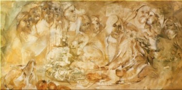 Pintura intitulada "Santa Ceia" por Reinis, Obras de arte originais, Óleo