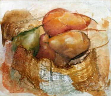 Pintura intitulada "Peras" por Reinis, Obras de arte originais, Óleo