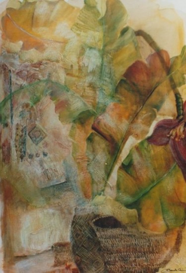 Pintura intitulada "Folhas de Bananeira" por Reinis, Obras de arte originais