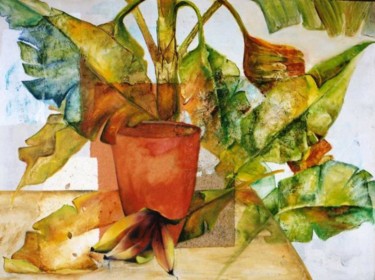 Pintura intitulada "BananeirasII" por Reinis, Obras de arte originais, Óleo