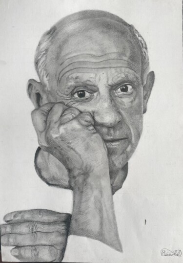 Drawing titled "Picasso" by Reinold Mesa, Original Artwork, Pencil