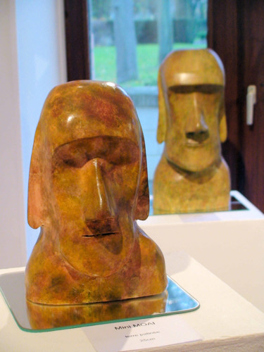 Sculpture intitulée "Mini Moai" par Claude Reitz, Œuvre d'art originale, Terre cuite