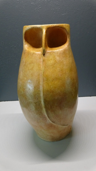 Sculpture titled "le hibou 2" by Claude Reitz, Original Artwork, Terra cotta