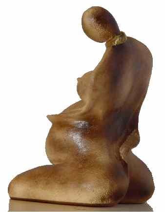 Скульптура под названием "maternite africaine" - Claude Reitz, Подлинное произведение искусства