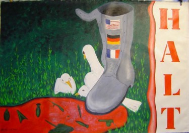 Painting titled "non à la guerre " by Claude Reitz, Original Artwork