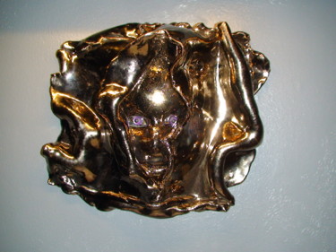 Sculpture intitulée "masque 5" par Claude Reitz, Œuvre d'art originale, Terre cuite