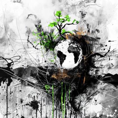 Digitale Kunst mit dem Titel "World is suffering…" von Reivart, Original-Kunstwerk, Digitale Collage