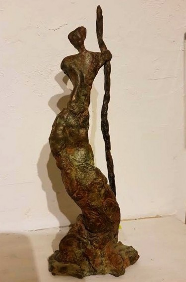 Skulptur mit dem Titel "Un Gardien" von Réjane Lechat, Original-Kunstwerk, Bronze