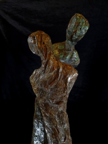 Escultura titulada "La tendresse 2/8" por Réjane Lechat, Obra de arte original, Bronce