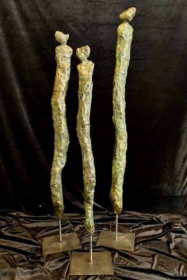 Sculpture intitulée "Les demoiselles de…" par Réjane Lechat, Œuvre d'art originale, Bronze