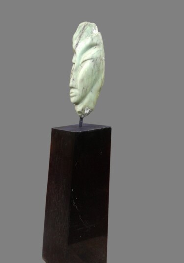 Sculptuur getiteld "Le Méditant 2" door Réjane Lechat, Origineel Kunstwerk, Steen