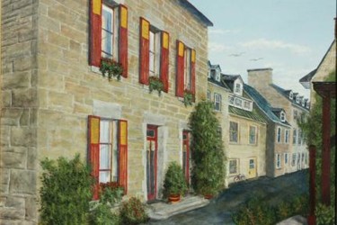 Painting titled "67#Village de Breta…" by Réjean Bergeron, Original Artwork