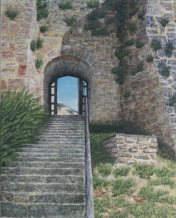 Peinture intitulée "71# Escalier de Por…" par Réjean Bergeron, Œuvre d'art originale