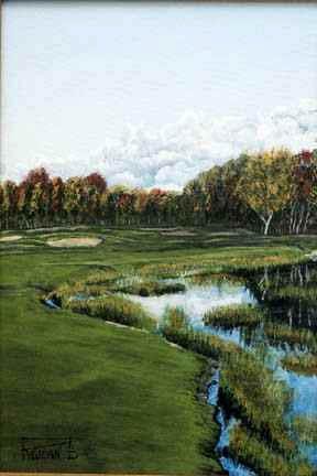 Painting titled "40 # Terrain Golf" by Réjean Bergeron, Original Artwork