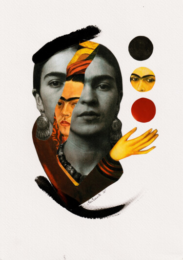 Collages titled "Frida" by Renate Natalja Relenvie, Original Artwork, Collages