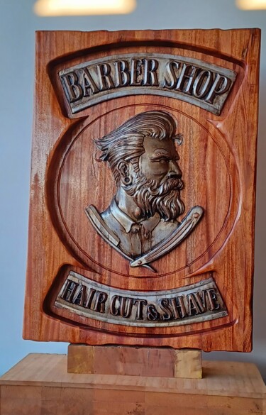 제목이 "Quadro Barber Shop,…"인 조형물 Carvalho Condeço로, 원작, 엠보싱