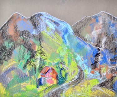 Картина под названием "Дом в горах. Черног…" - София Бирюкова, Подлинное произведение искусства, Пастель