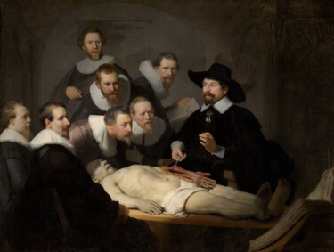 Malerei mit dem Titel "The Anatomy Lesson…" von Rembrandt, Original-Kunstwerk, Öl