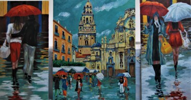 Schilderij getiteld "Catedral de Murcia" door Reme, Origineel Kunstwerk, Olie