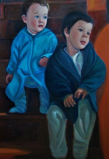 Painting titled "Mou y jacob" by Reme, Original Artwork, Oil