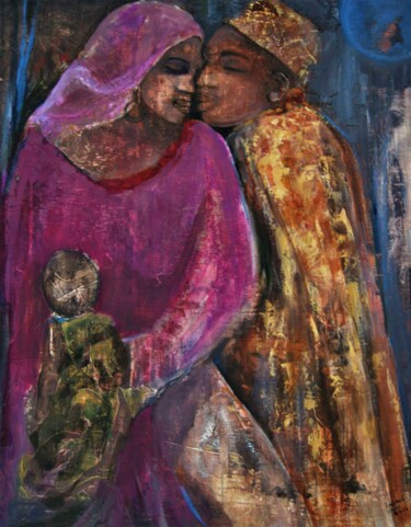 Pintura titulada "Los amantes" por Reme, Obra de arte original, Acrílico