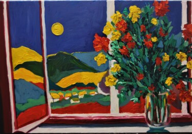Peinture intitulée "ventanaVII" par Reme, Œuvre d'art originale, Huile