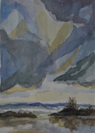 Painting titled "amanecer" by Reme, Original Artwork, Watercolor