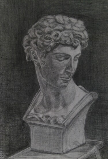 Pittura intitolato "Busto romano" da Reme, Opera d'arte originale, Carbone